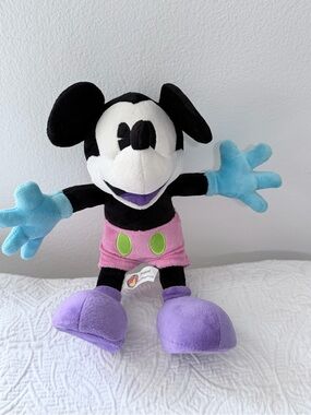 Disney Parks Mickey Mouse Plush Pastel Pink Purple Blue Disneyland Walt Disney